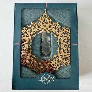 Lenox Golden Metal Snowflake & Crystal Snowman Christmas Ornament